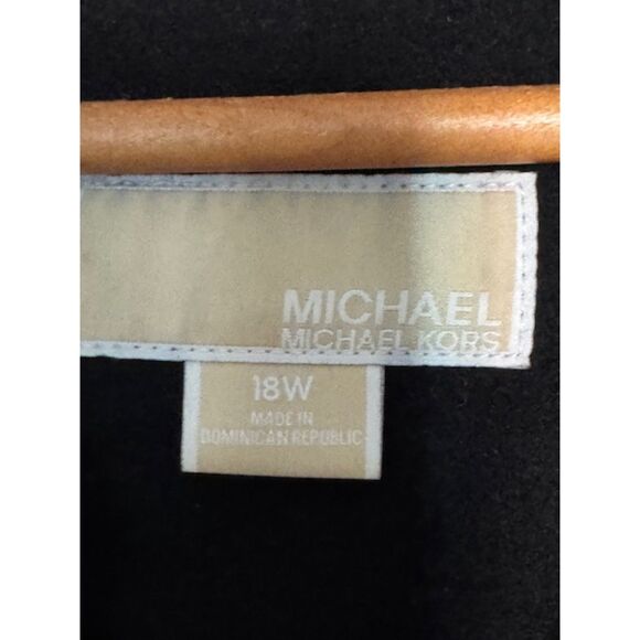 Michael Kors women black wool belted coat, size 18W - Picture 4 of 8